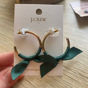 J.Crew Ribbon Green Earrings